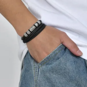 Triple Layer Leather Bracelet