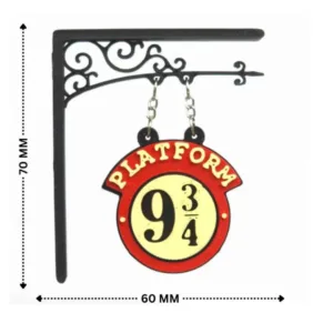 Harry Potter fridge magnet, Platform 9¾ magnet, hanging fridge magnet, swinging magnet, Hogwarts magnet, Harry Potter collectible, wizard fridge decor, novelty fridge magnet
